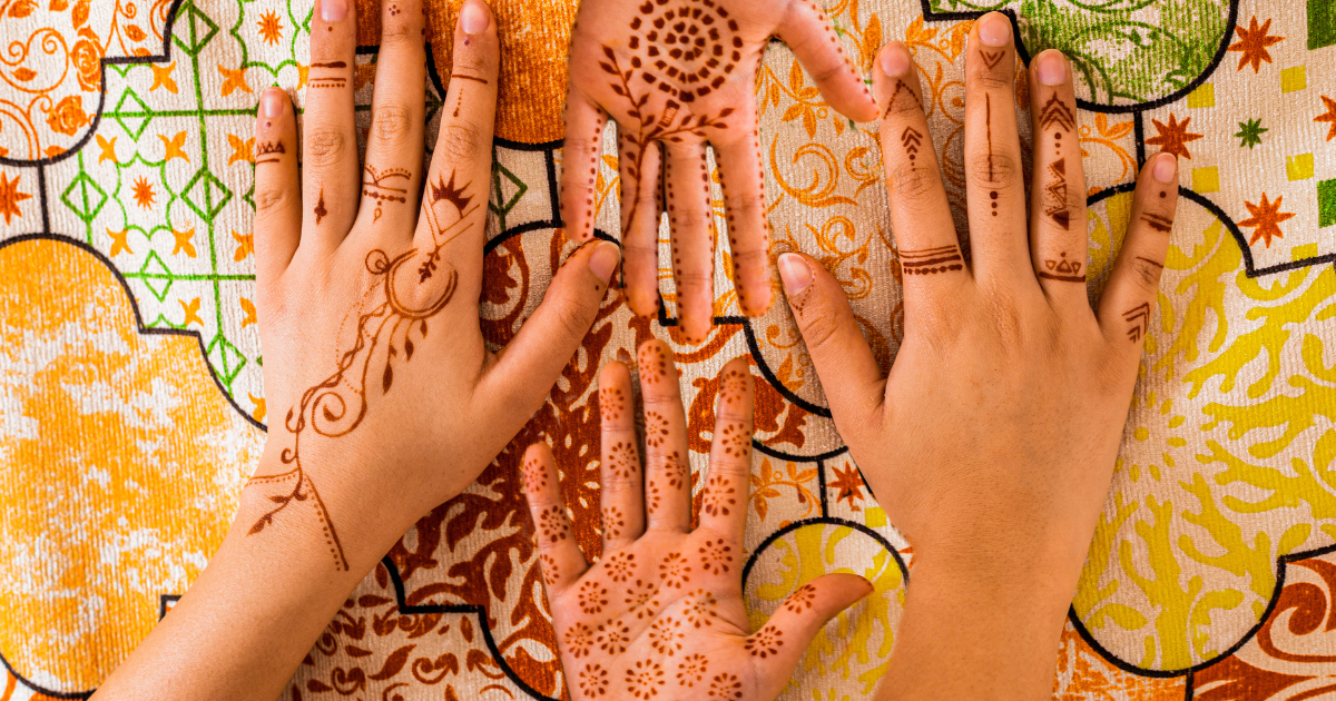 photo of hands with henna
