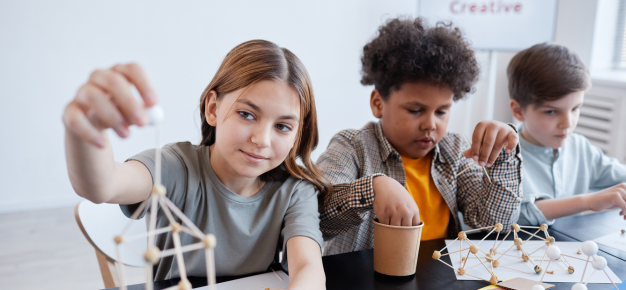 photo of children making crafts