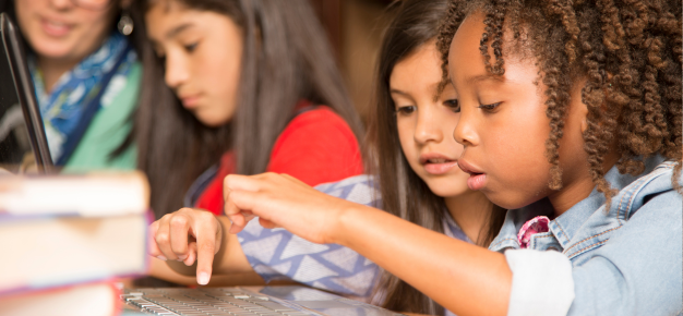 photograph of children coding