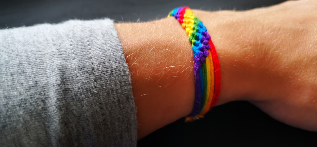 photo of a pride bracelet