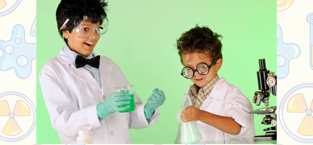 photo of children performing science experiments