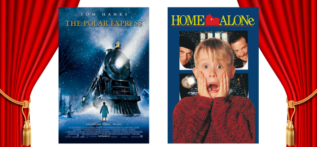 movie posters for the polar express and home alone