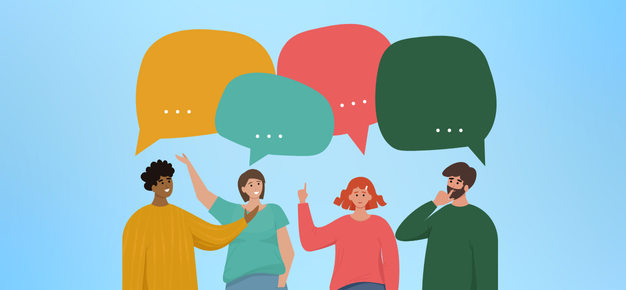 graphic of people talking