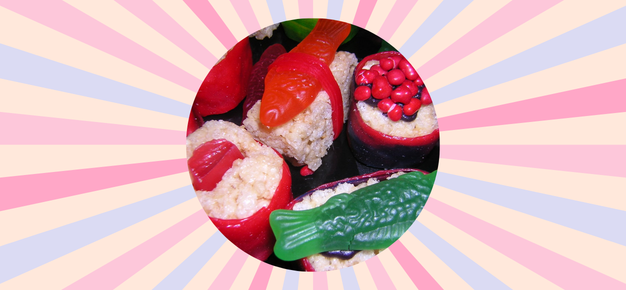 photo of candy sushi