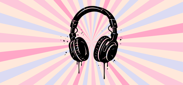 stencil of headphones